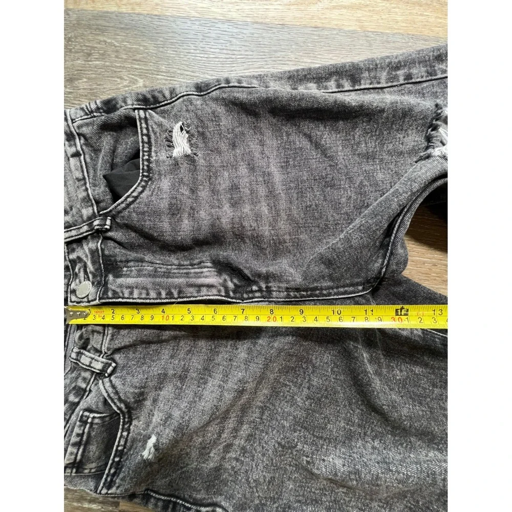 Shein Distressed Acid Wash Jeans Womens‎ Size 6 Black Excellent Ripped Straight